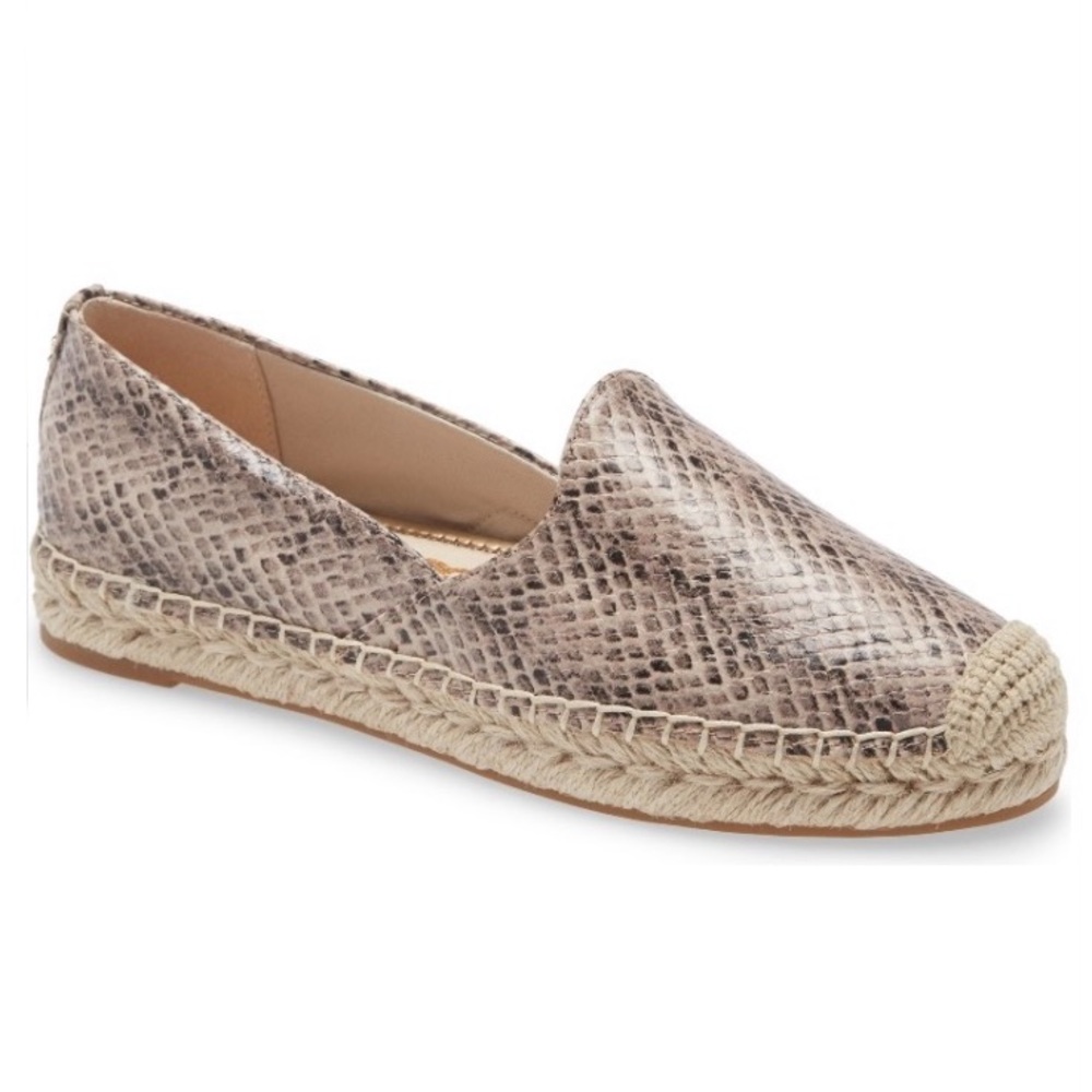 Sam Edelman Sesame Embossed Leather Kesia Espadrille Flat Size 6